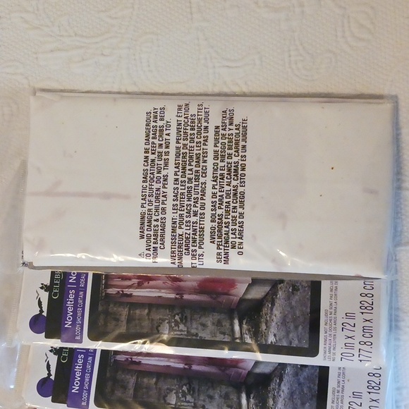 Halloween Lot of 5 Bloody plastic shower curtains 70" x 72" - Picture 5 of 5